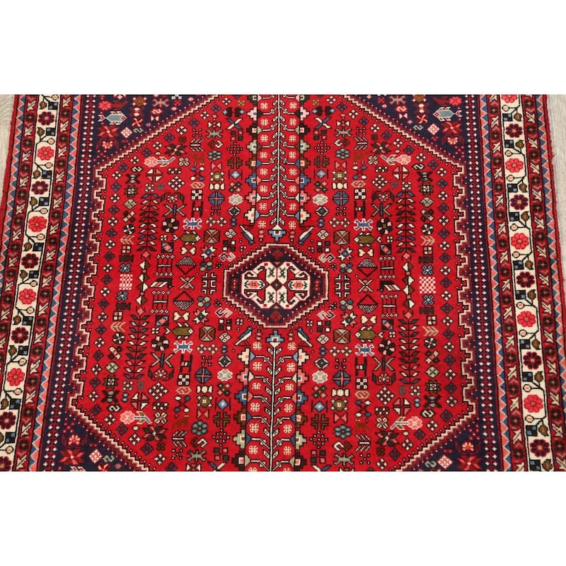 Vegetable Dye Tribal Abadeh Nafar Persian Area Rug Wool Handmade - 3'4" x 4'10"