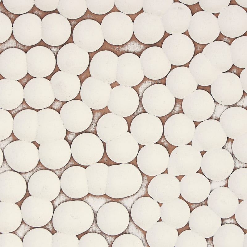 Wooden Geometric Handmade Abstract Spotted Panel Wall Decor - White - Roche River Decor