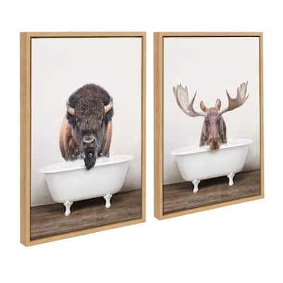 Kate and Laurel Sylvie Bison Framed Canvas by Amy Peterson
