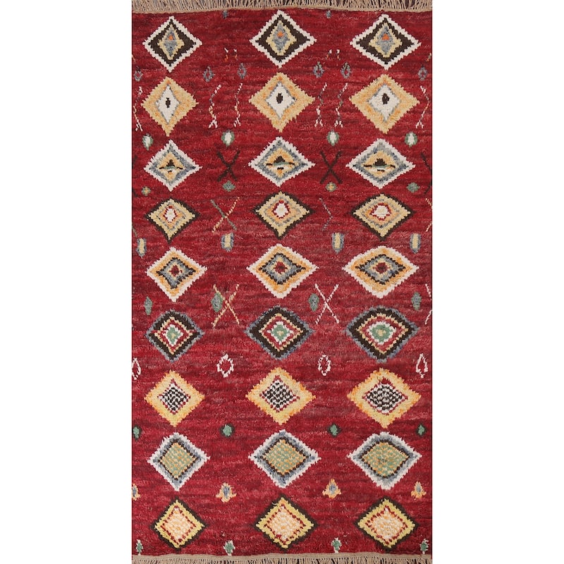 Tribal Moroccan Oriental Wool Area Rug Hand-knotted Home Decor Carpet - 5'8" x 9'8"