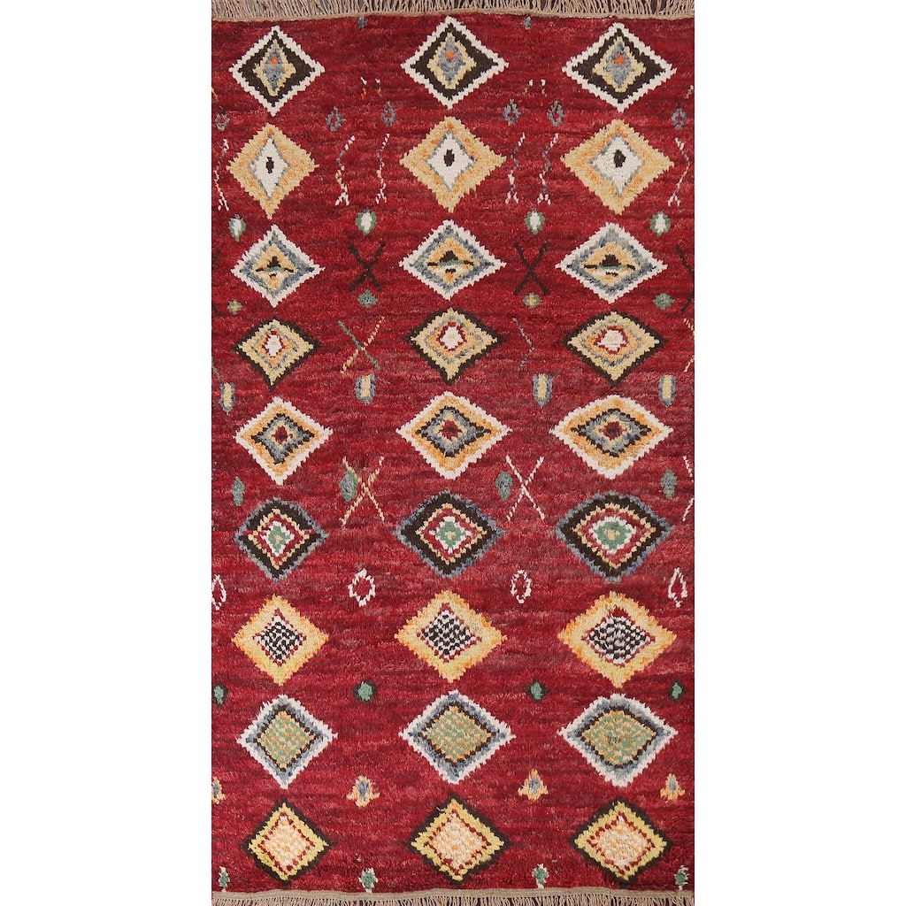Tribal Moroccan Oriental Wool Area Rug Hand-knotted Home Decor Carpet - 5'8" x 9'8"