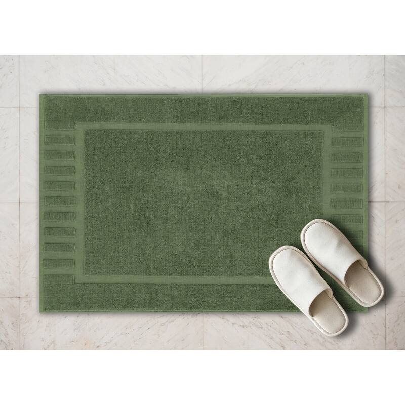 White Classic Luxury Cotton Bath Mat 22x34 Set of 2