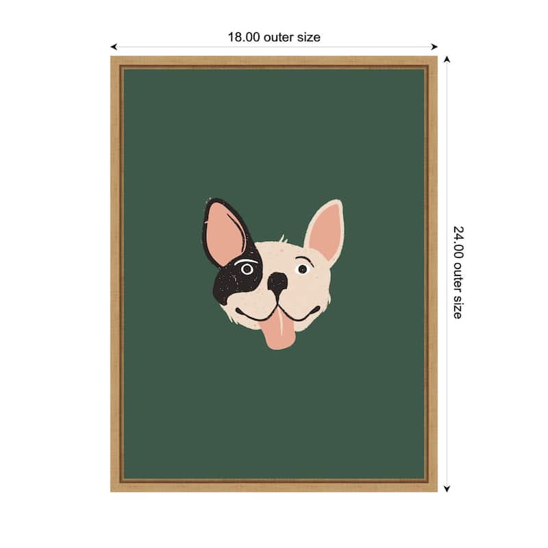 Kate and Laurel French Bulldog Whimsical Dog Lover by Laura Moss Framed Canvas Wall Art Print
