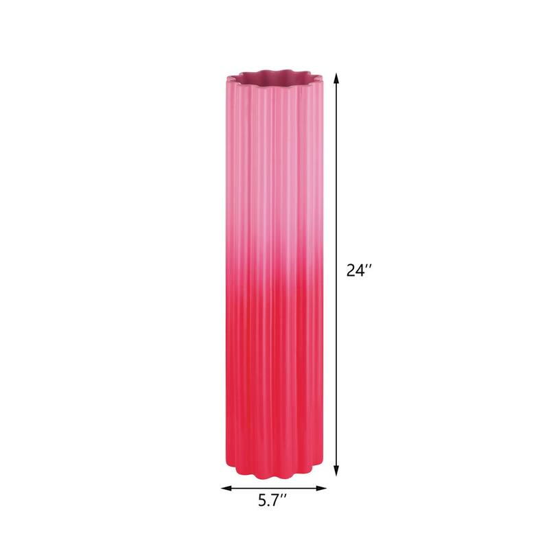 Modern Handmade Pink Ceramic Tall Floor Vase