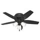 preview thumbnail 2 of 19, Hunter 42" Newsome Flush Mount Ceiling Fan w/ 3-Light LED Light Kit and Pull Chain - Transitional, Casual - Low Profile!