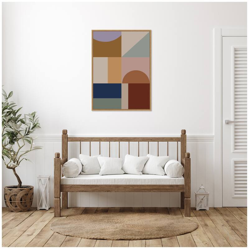 Kate and Laurel Modern Bohemian Pattern 2 by The Creative Bunch Studio Framed Canvas Wall Art Print