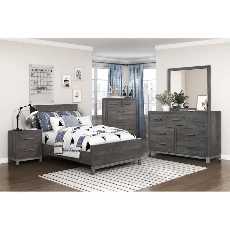 Modern Sleek Design Nightstand, Bedside Organizer with Silver Handle Drawers, Sofa Side Table with Wooden Top, Entry Side Table