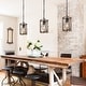 preview thumbnail 6 of 10, Modern Farmhouse 1-Light Cylinder Wood Grain Pendant Lights for Kitchen Island - Brown - 5.5D"x9.5"H