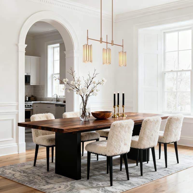 Tifany Moden Gold 3-Light Chandelier Textured Colored Glass Kitchen Island Light - L 30" x W 4.3" x H 17.3"