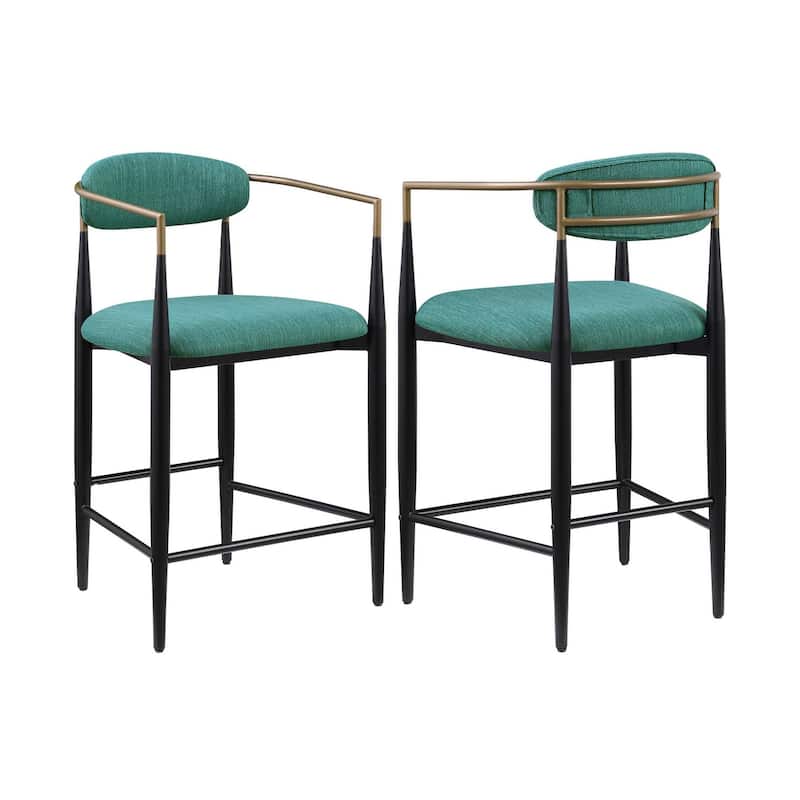 Renfroe Upholstered Stool with Metal Leg