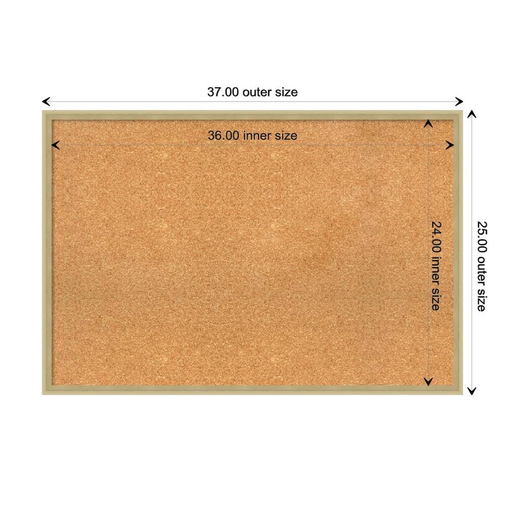 Lucie Metallic Wood Framed Natural Corkboard Bulletin Board