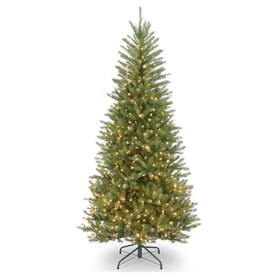 National Tree Company Slim Dunhill Fir 6.5' Clear-Lit Artificial Christmas Tree - 24