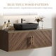 preview thumbnail 4 of 11, 47.24" Modern Bathroom Vanities With Black Glossy Sintered Stone Table Top, Brown Wood Floating Cabinets