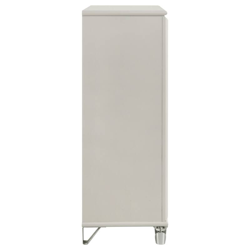 Gwendolyn Pearl White 5-drawer Bedroom Chest of Drawers