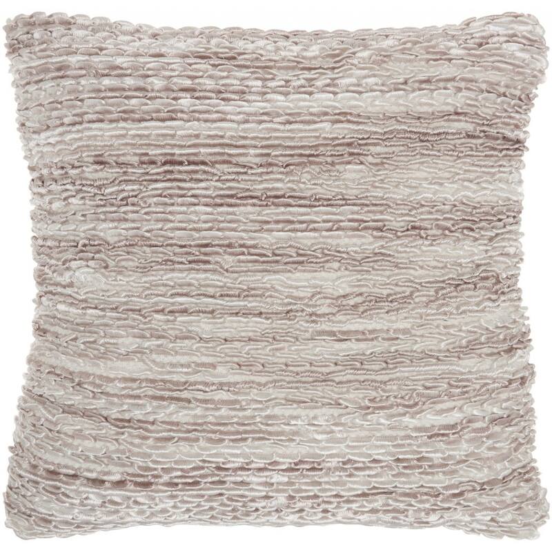 Petite Taupe and Striped Throw Pillow