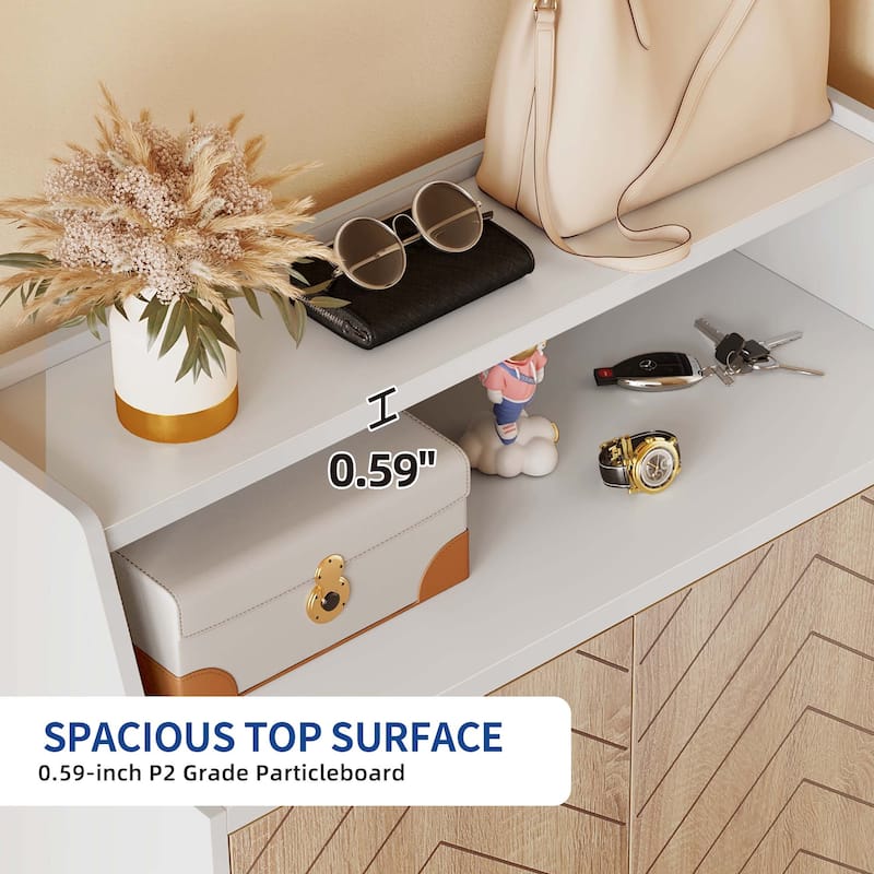 Moasis 20 Pairs Shoe Storage Cabinet for Entryway Shoe Rack Organizer