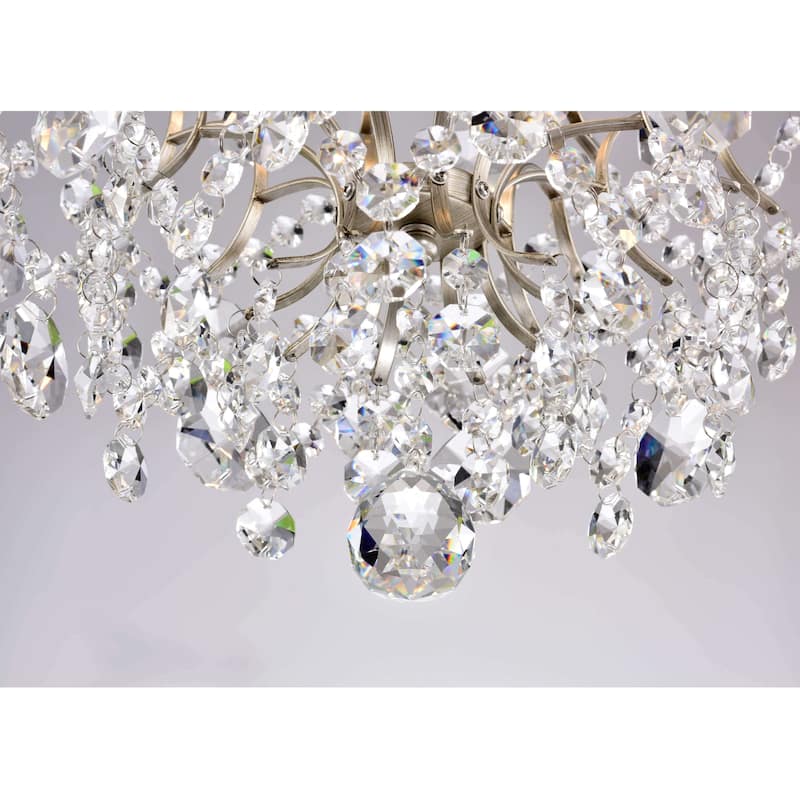 Dalia Indoor 3-light Brushed Champagne Silver Crystal Chandelier