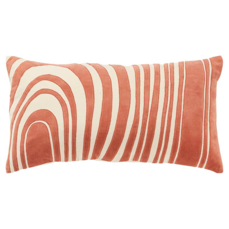 Rizzy Home Transitional Poly Filled Pillow - 14"x26" - Coral/Natural
