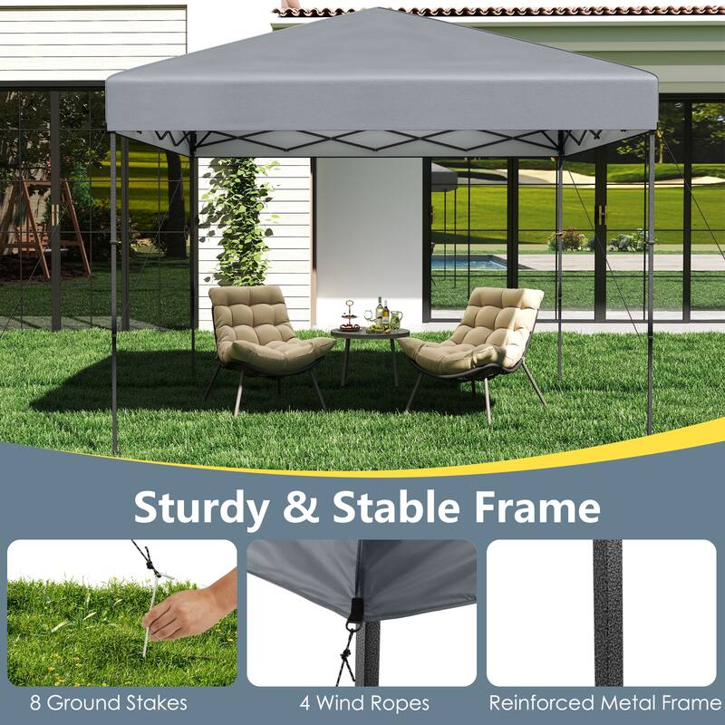 Gymax 10 X 10 FT Pop up Canopy Tent w/ Portable Carrying Bag 8 Stakes