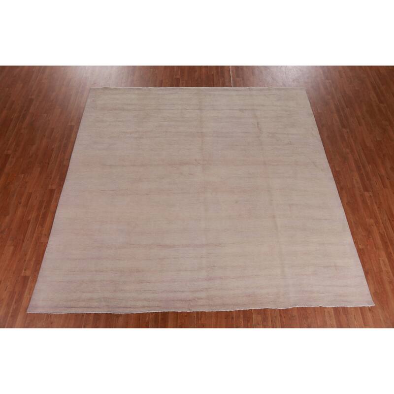 Hand Knotted Oriental 100% Wool Carpet Modern Modern Peach Gabbeh Area Rug - 10' 2'' X 10' 3''