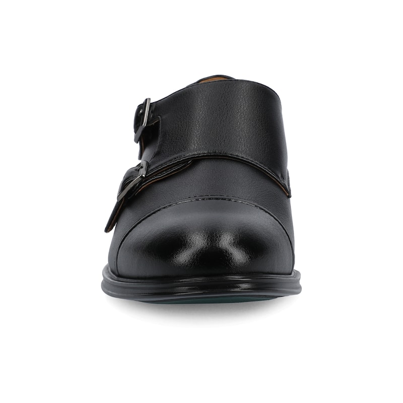 Vance Mens Dillon Cap-toe Double Monk Strap Dress Shoe - Black - 9