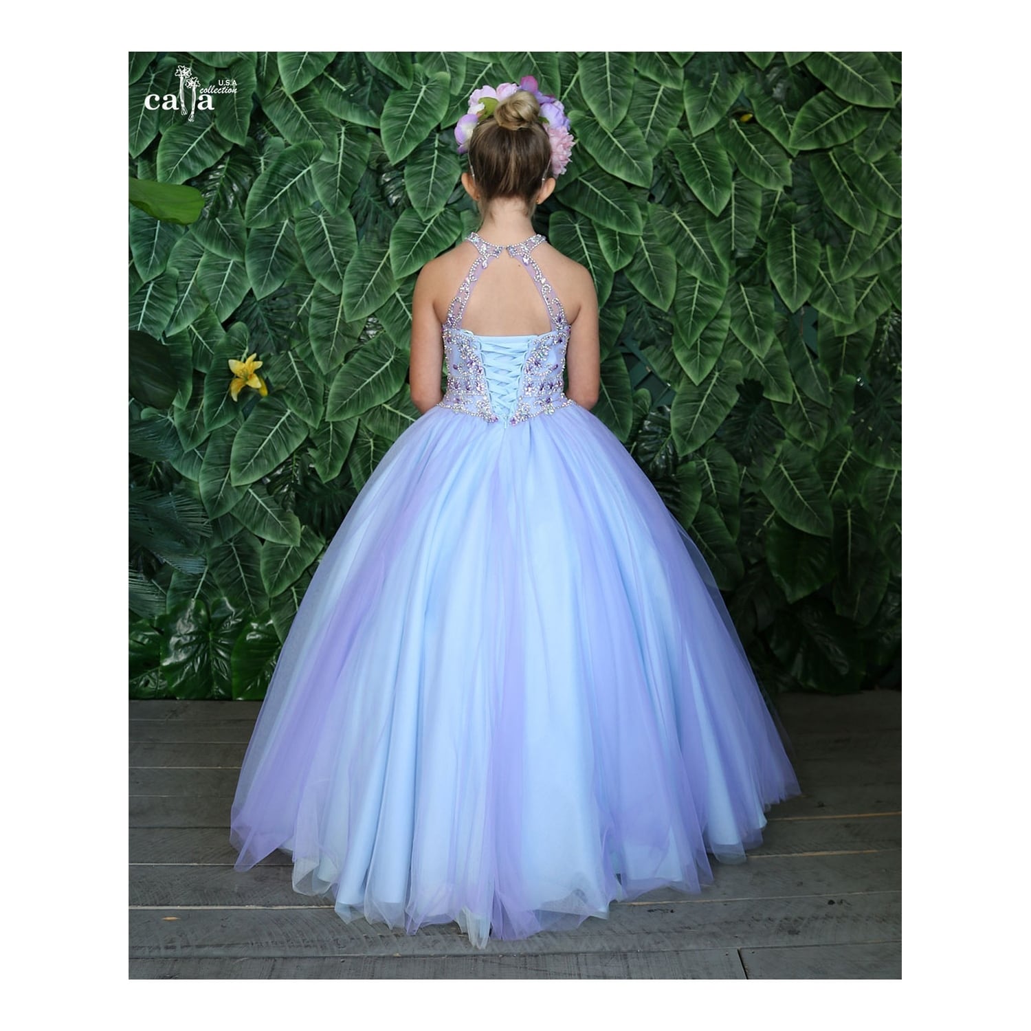 Shop Calla Collection Little Girls Lilac Blue Unicorn Color Ball Gown Dress On Sale Overstock 28953293