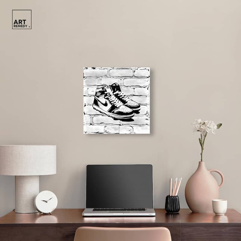 Brick City Jordans Canvas by Art Remedy, Gallery Wrapped