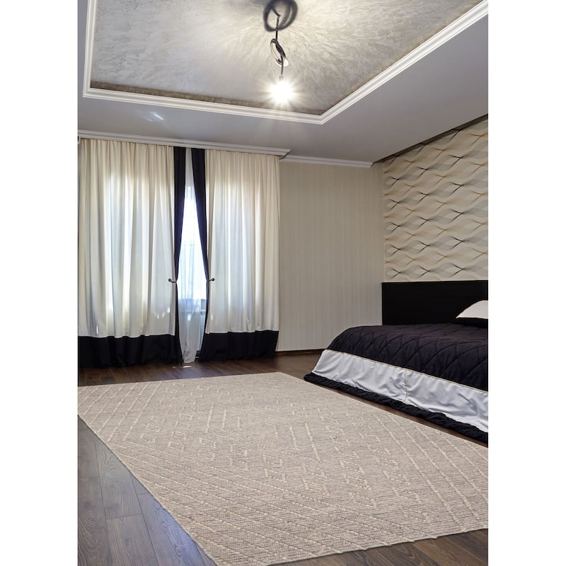 ECARPETGALLERY Braid weave Sienna Grey Wool Rug - 6'2 x 8'11