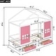 preview thumbnail 5 of 6, White+Pink Twin Size Wood House-shaped Bed with 2 Drawers and Window Decoration
