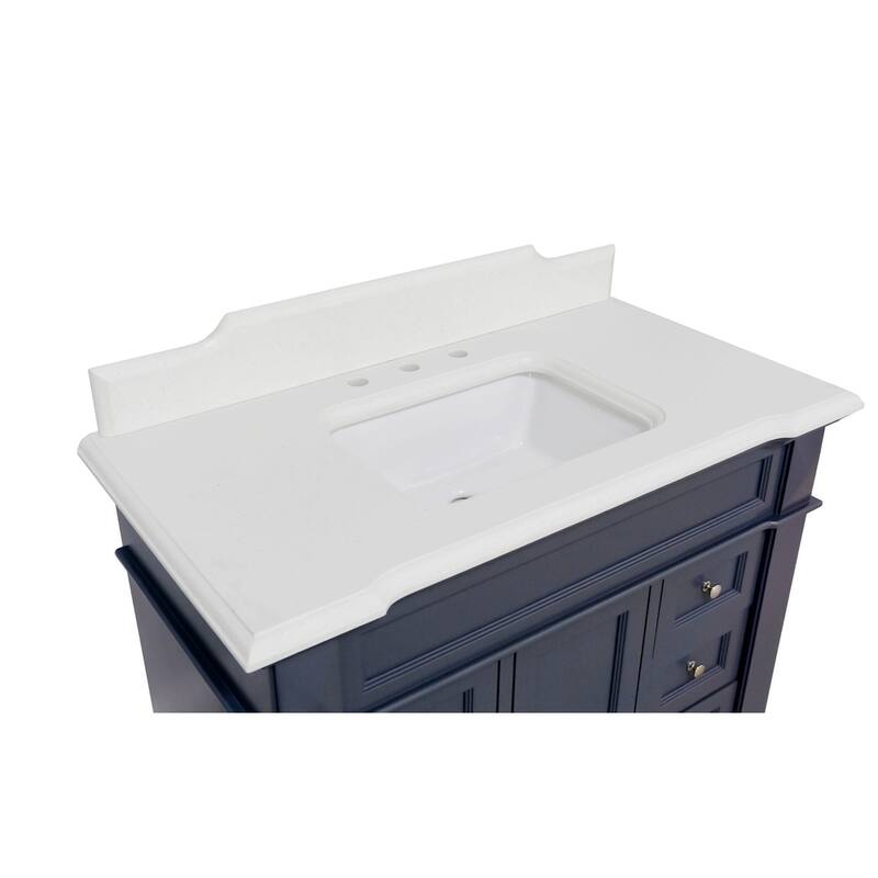 KitchenBathCollection Elizabeth 42" Bathroom Vanity with Quartz Top