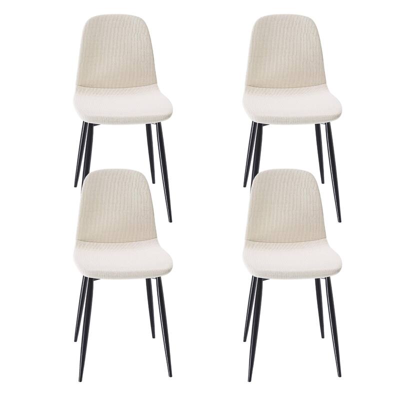 Modern Knit Fabric Dining Chairs, Kitchen Side Chairs with Comfortable Cushions and Adjustable Feet, for Dining Rooms, Set of 4