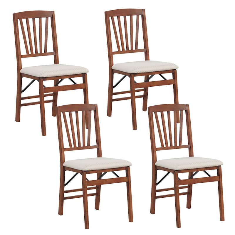 Set of 2/4 Folding Dining Chairs Modern Kitchen Chair w/Padded Seat - 4-Piece