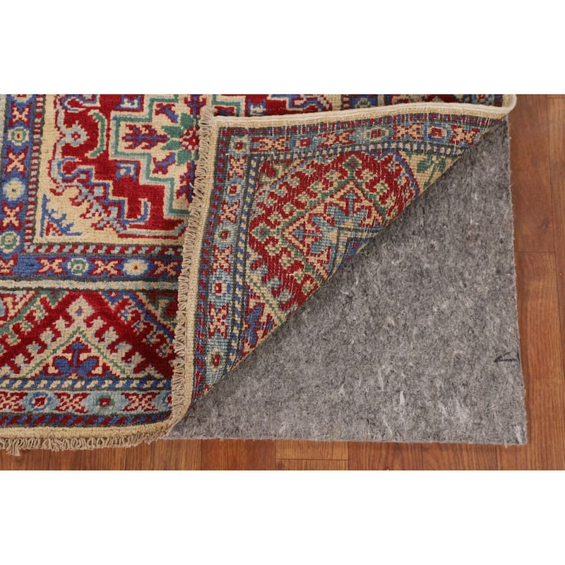 Geometric Kazak Oriental Accent Rug Handmade Bedroom Wool Carpet - 2'7" x 3'10"