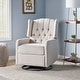 preview thumbnail 4 of 44, Mohaven Contemporary Tufted Wingback Swivel Recliner by Christopher Knight Home Beige + Black