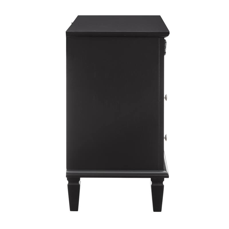 Open Space And 2 Drawers Dresser Nightstand With Charging Station, Farmhouse End Table With Usb Ports And Outlets