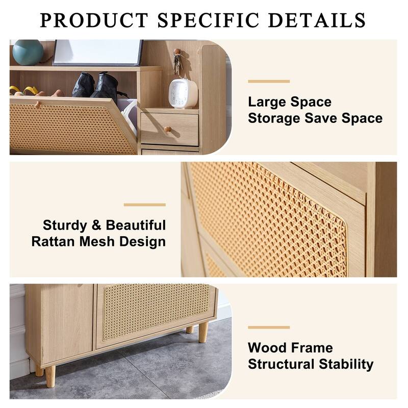 Modern minimalist Storage Cabinet, Japanese rattan shoe Cabinet, bed top Cabinet, small home furniture.