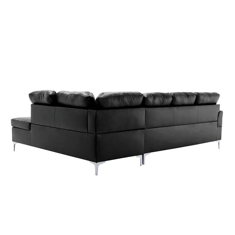 McCafferty Faux Leather Sectional Sofa with Ottoman