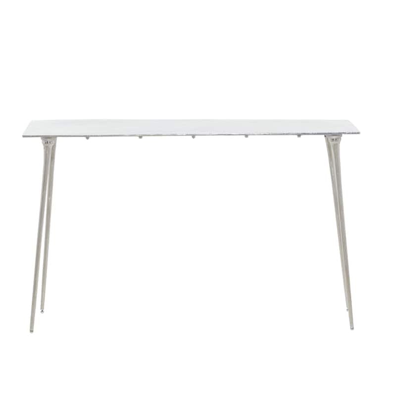 Aluminum Metal Console Table - Silver - Roche River Decor - 15"Wx50"Lx31"H