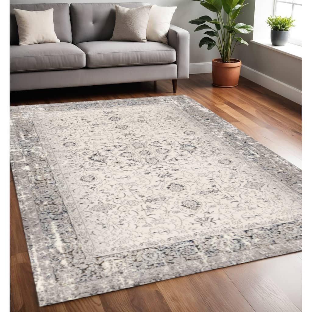 HomeRoots Medallion Modern Rectangle Area Rug - 5' X 8'