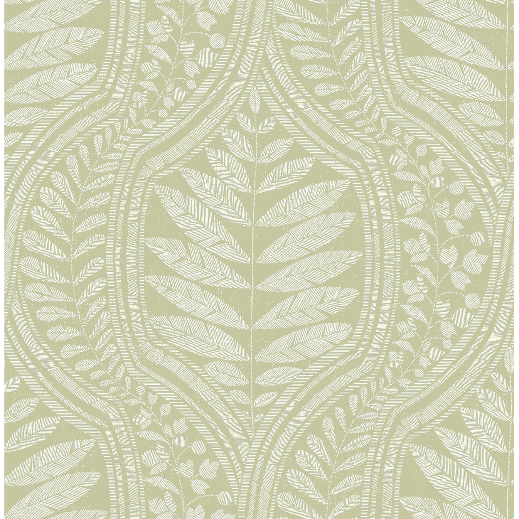 Scott Living Juno Green Ogee Wallpaper