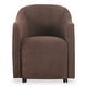 preview thumbnail 1 of 20, NADAAL STUDIOS Laken, Upholstered Rolling Dining Chair - 26 X 26 X 32.5 Dark Brown