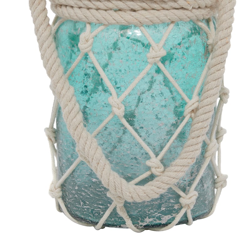 Aquamarine Glass Coastal Lantern