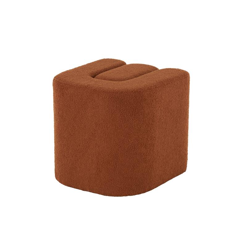 White, Gray or Copper Polyester W-Shaped Room Ottoman