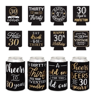 12 Pack Cheers to 30 Years Can Cooler Sleeves Soda for 30th Birthday Party  - Bed Bath & Beyond - 35977714