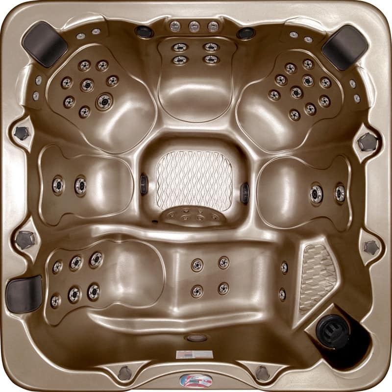 American Spas 6-Person 56-Jet Premium Acrylic Lounge Spa Standard Hot Tub with Sound System and LED Waterfall