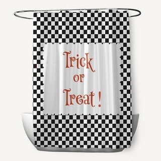 Halloween Trick or Treat Checks Shower Curtain