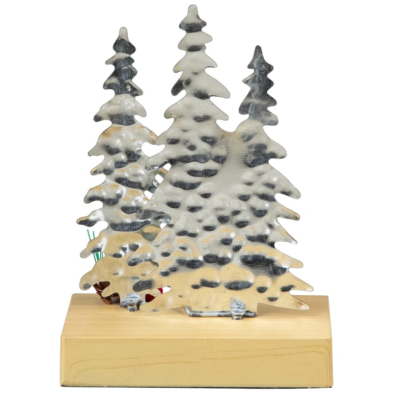 8.5" Silver Brown Metal Deer Trees Christmas Stocking Holder