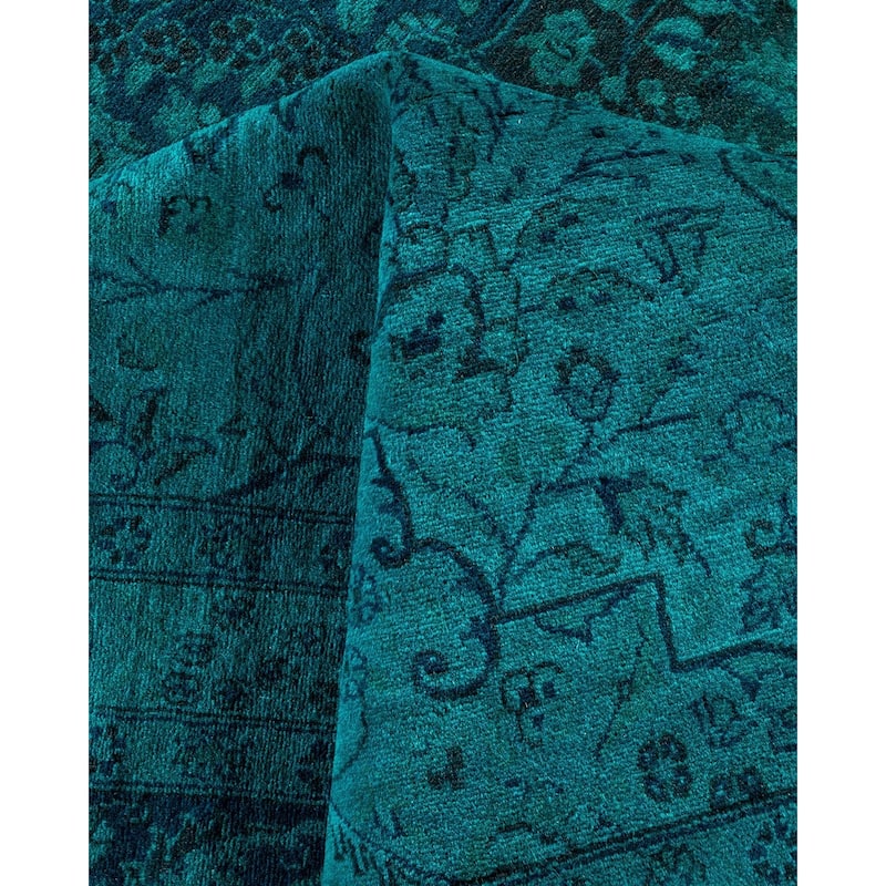 Overton Handknotted Wool Vintage Inspired Contemporary Overdyed Brown Area Rug - 18' 3" x 12' 1"