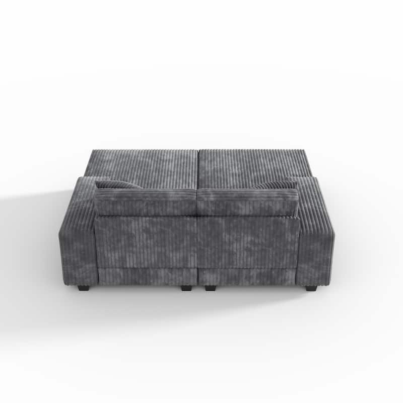 79.5" Modern Corduroy Convertible Sectional Sofa Sleeper Sofa Chair for Living Room