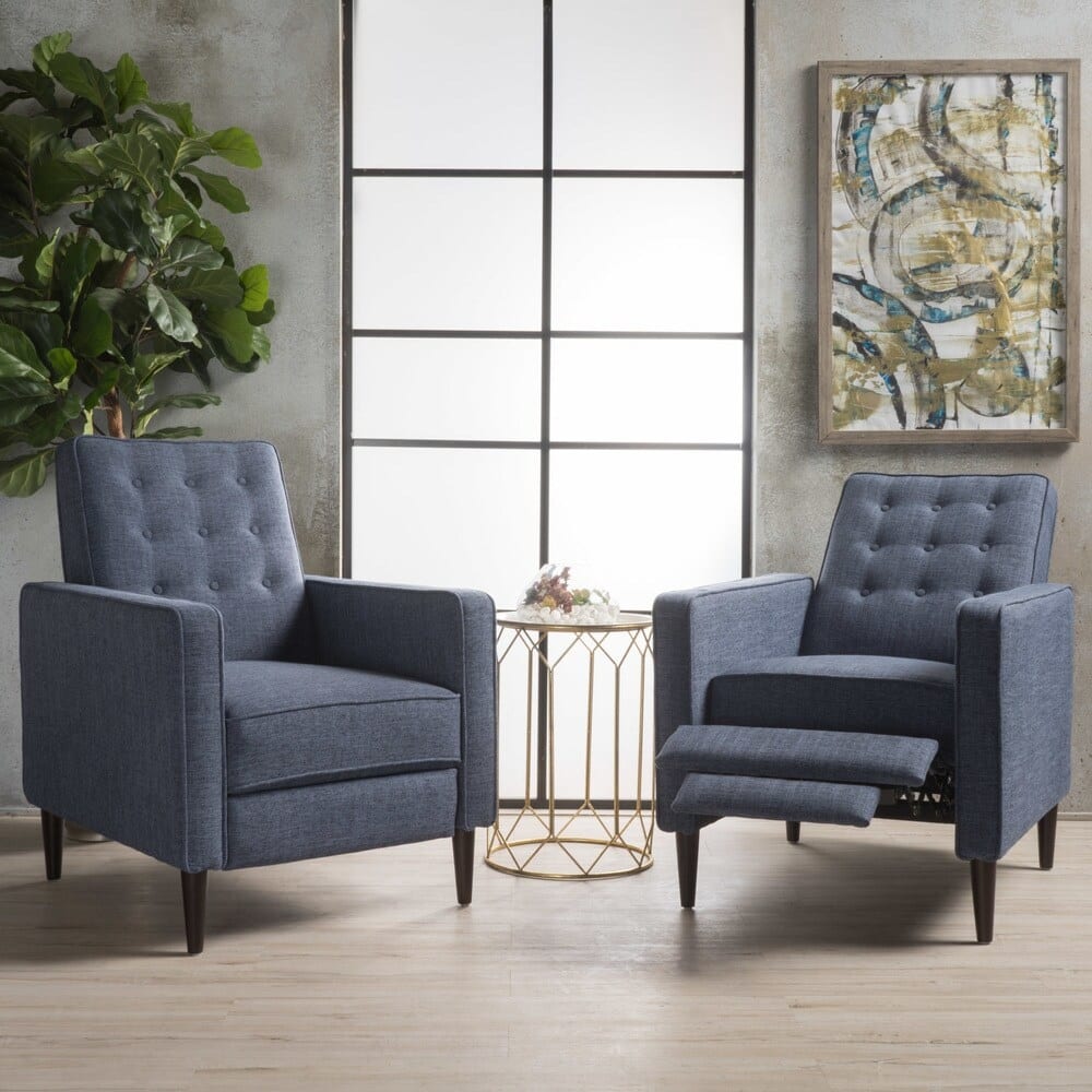 Mervynn Mid-century Tufted Recliners (Set of 2) by Christopher Knight Home